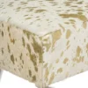 Casa Padrino Designer Kunstfell Hocker Weiß / Gold / Silber 40 x 33 x H. 45 cm - Designer Möbel