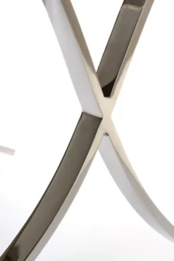 Casa Padrino Designer Kunstfell Hocker Weiß / Gold / Silber 40 x 33 x H. 45 cm - Designer Möbel