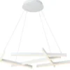 Casa Padrino Designer LED Hängeleuchte Weiß 101 x 66 x H. 5,5 cm - Luxus Kollektion
