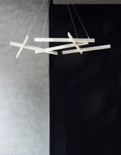 Casa Padrino Designer LED Hängeleuchte Weiß 101 x 66 x H. 5,5 cm - Luxus Kollektion