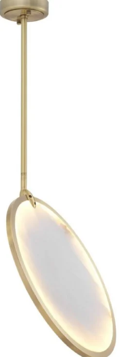 Casa Padrino Designer LED Kronleuchter Messing / Alabaster Ø 54,5 x H. 61 cm - Moderner Kronleuchter mit Alabaster Lampenschirm - Luxus Qualität