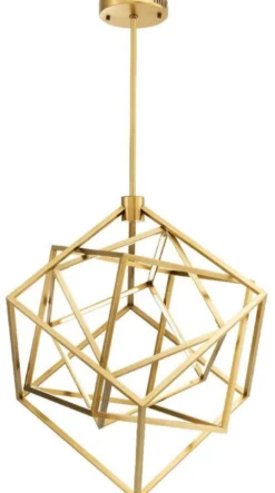Casa Padrino Designer LED Kronleuchter Antik Messingfarben 82 x 78 x H. 82 cm - Moderner Luxus Kronleuchter - Luxus Möbel