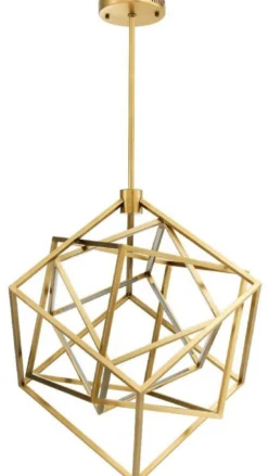 Casa Padrino Designer LED Kronleuchter Antik Messingfarben 82 x 78 x H. 82 cm - Moderner Luxus Kronleuchter - Luxus Möbel