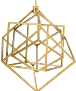Casa Padrino Designer LED Kronleuchter Antik Messingfarben 82 x 78 x H. 82 cm - Moderner Luxus Kronleuchter - Luxus Möbel
