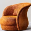 Casa Padrino Designer Lounge Sessel Orange 82 x 100 x H. 80 cm - Wohnzimmer Sessel - Hotel Sessel - Luxus Qualität