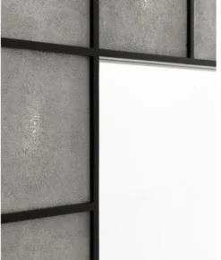 Casa Padrino Designer Luxus Wandspiegel aus Mahagoni Holz, Grau / Schwarz, 100 x 140 cm
