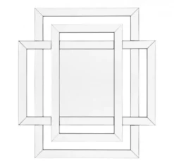 Casa Padrino Designer Luxus Wandspiegel - Spiegelglas und MDF - 100 x H 110 cm