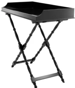 Casa Padrino Designer Mahagoni Tablett Schwarz 110 x 56 x H. 103 cm - Luxus Serviertablett