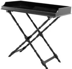 Casa Padrino Designer Mahagoni Tablett Schwarz 110 x 56 x H. 103 cm - Luxus Serviertablett