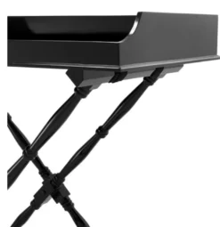 Casa Padrino Designer Mahagoni Tablett Schwarz 110 x 56 x H. 103 cm - Luxus Serviertablett