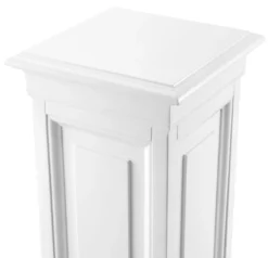 Casa Padrino Designer Mahagoni Säule Weiß 33 x 33 x H. 100 cm - Luxus Beistelltisch