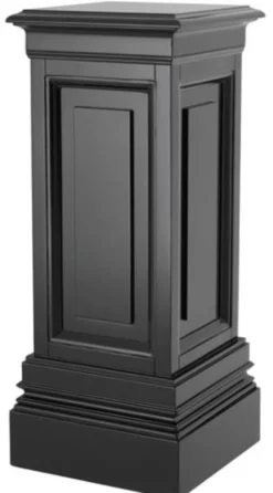 Casa Padrino Designer Mahagoni Säule Schwarz 33 x 33 x H. 80 cm - Luxus Beistelltisch