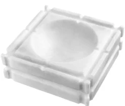 Casa Padrino Designer Marmor Aschenbecher Weiß 21 x 21 x H. 7 cm - Limited Edition