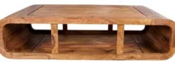 Casa Padrino Designer Massivholz Couchtisch Natur 100 x H. 30 cm - Salon Wohnzimmer Tisch - Unikat