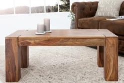 Casa Padrino Designer Massivholz Couchtisch Natur 100 x H. 40 cm - Massivholz - Salon Wohnzimmer Tisch
