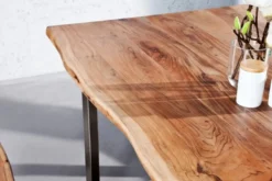 Casa Padrino Designer Massivholz Esstisch Natur - Akazie - 200 x 100 x H.80 cm - Aus massivem Akazienholz