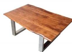 Casa Padrino Designer Massivholz Akazie Couchtisch Natur Braun 120 x H. 45 cm - Salon Wohnzimmer Tisch