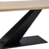 Casa Padrino Designer Massivholz Esstisch Naturfarben / Schwarz 150 x 90 x H. 78 cm - Küchentisch mit massiver Eichenholz Tischplatte - Esszimmermöbel