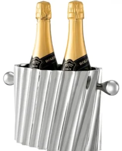 Casa Padrino Designer Messing Weinkühler mit 2 Griffen - Luxus Weinflaschenkühler Weinflaschenhalter