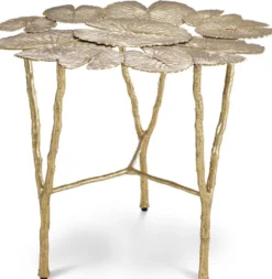 Casa Padrino Designer Messing Beistelltisch Gold Ø 57,5 x H. 51,5 cm - Wohnzimmer Möbel - Hotel Möbel - Luxus Qualität