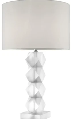 Casa Padrino Designer Milchglas Tischleuchte 16 x 48 x H. 84 cm - Hotel Restaurant Tischlampe