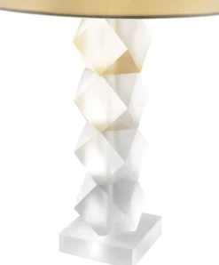 Casa Padrino Designer Milchglas Tischleuchte 16 x 48 x H. 84 cm - Hotel Restaurant Tischlampe