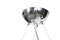 Casa Padrino Designer Pendelleuchte Modern, 4 weisse Glaskugeln getönt, Silber, B 100 cm x T 36 cm x H 20 cm