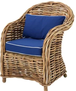 Casa Padrino Designer Rattan Sessel 70 x 70 x H. 88 cm - Luxus Wohnzimmer Möbel