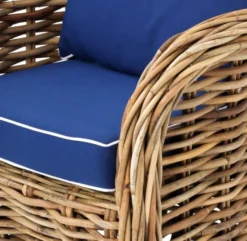 Casa Padrino Designer Rattan Sessel 70 x 70 x H. 88 cm - Luxus Wohnzimmer Möbel