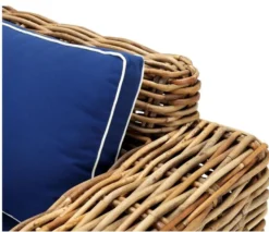 Casa Padrino Designer Rattan Sessel 100 x 88 x H. 69 cm - Luxus Wohnzimmer Möbel