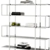 Casa Padrino Designer Regalschrank Silber 160 x 42 x H. 180 cm - Limited Edition