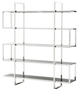 Casa Padrino Designer Regalschrank Silber 160 x 42 x H. 180 cm - Limited Edition
