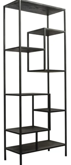 Casa Padrino Designer Regalschrank Schwarz 80 x 40 x H. 210 cm - Luxus Qualität
