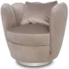 Casa Padrino Designer Samt Sessel Champagnerfarben 85 x 77 x H. 75 cm - Designer Wohnzimmer Möbel - Luxus Kollektion