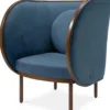 Casa Padrino Designer Samt Sessel Blau / Braun 90 x 92 x H. 106 cm - Hotel Lounge Sessel - Hotel Möbel - Designer Möbel - Luxus Qualität