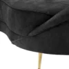 Casa Padrino Designer Samt Sofa Schwarz / Messingfarben 245 x 87 x H. 79 cm - Gebogene Luxus Couch - Designer Wohnzimmer Möbel