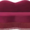 Casa Padrino Designer Samt Sofa Lippen Mund Bordeauxrot 195 x 80 x H. 97 cm - Designer Wohnzimmer Möbel - Luxus Kollektion