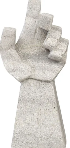 Casa Padrino Designer Sandstein Skulptur Hand Grau 18 x 13 x H. 41 cm - Deko Accessoires - Gartendeko