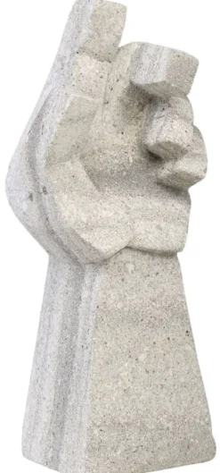 Casa Padrino Designer Sandstein Skulptur Hand Grau 18 x 13 x H. 41 cm - Deko Accessoires - Gartendeko