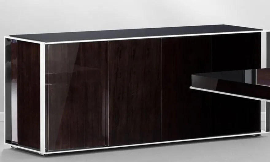 Casa Padrino Designer Schrank 200 x 52 x H. 80,5 cm - Luxus Wohnzimmerschrank