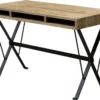 Casa Padrino Designer Schreibtisch mit schwarz pulverbeschichteten Beinen 120 x 60 x H. 77 cm - Designer Büromöbel