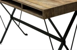 Casa Padrino Designer Schreibtisch mit schwarz pulverbeschichteten Beinen 120 x 60 x H. 77 cm - Designer Büromöbel