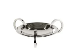 Casa Padrino Designer Servierplatte Nickel Finish 50 x H. 15 cm - Elegante flache Schale aus Aluminium