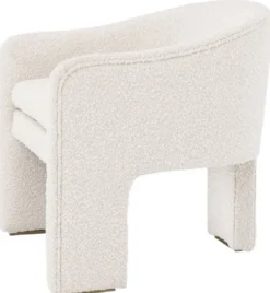 Casa Padrino Designer Sessel Creme / Messingfarben 66 x 67 x H. 69 cm - Moderner Wohnzimmer Sessel - Hotel Sessel - Luxus Wohnzimmer & Hotel Möbel