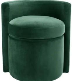 Casa Padrino Designer Sessel Dunkelgrün 61 x 57 x H. 64 cm - Runder Samt Sessel - Luxus Möbel