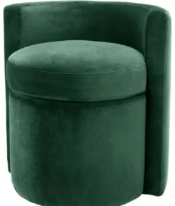Casa Padrino Designer Sessel Dunkelgrün 61 x 57 x H. 64 cm - Runder Samt Sessel - Luxus Möbel