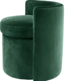 Casa Padrino Designer Sessel Dunkelgrün 61 x 57 x H. 64 cm - Runder Samt Sessel - Luxus Möbel