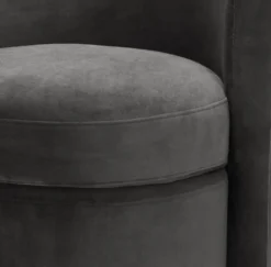 Casa Padrino Designer Sessel Dunkelgrau 61 x 57 x H. 64 cm - Runder Samt Sessel - Luxus Möbel