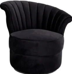 Casa Padrino Designer Sessel Schwarz 56 x 66 x H. 72 cm - Luxus Drehsessel