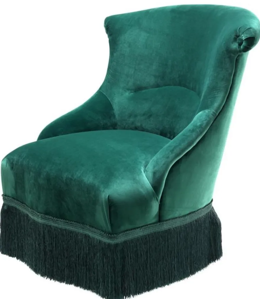 Casa Padrino Designer Sessel Grün 68 x 70 x H. 79 cm - Luxus Kollektion